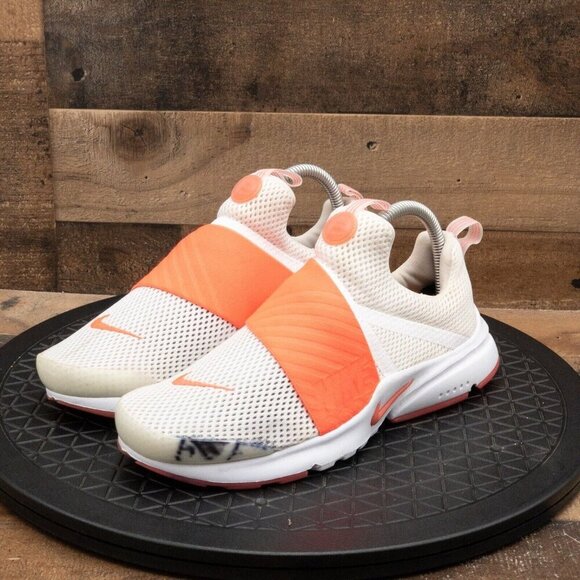 NIKE EXTREME PRESTO SLIP ON WHITE PINK KIDS ATHLETIC SHOES BASKETBALL GYM SZ 7Y - Picture 1 of 9